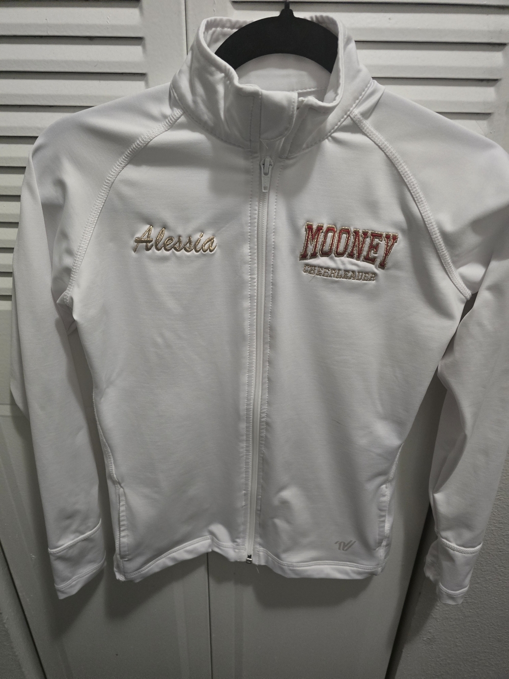 Varsity White Women's Bomber Jacket with Embroidered Name